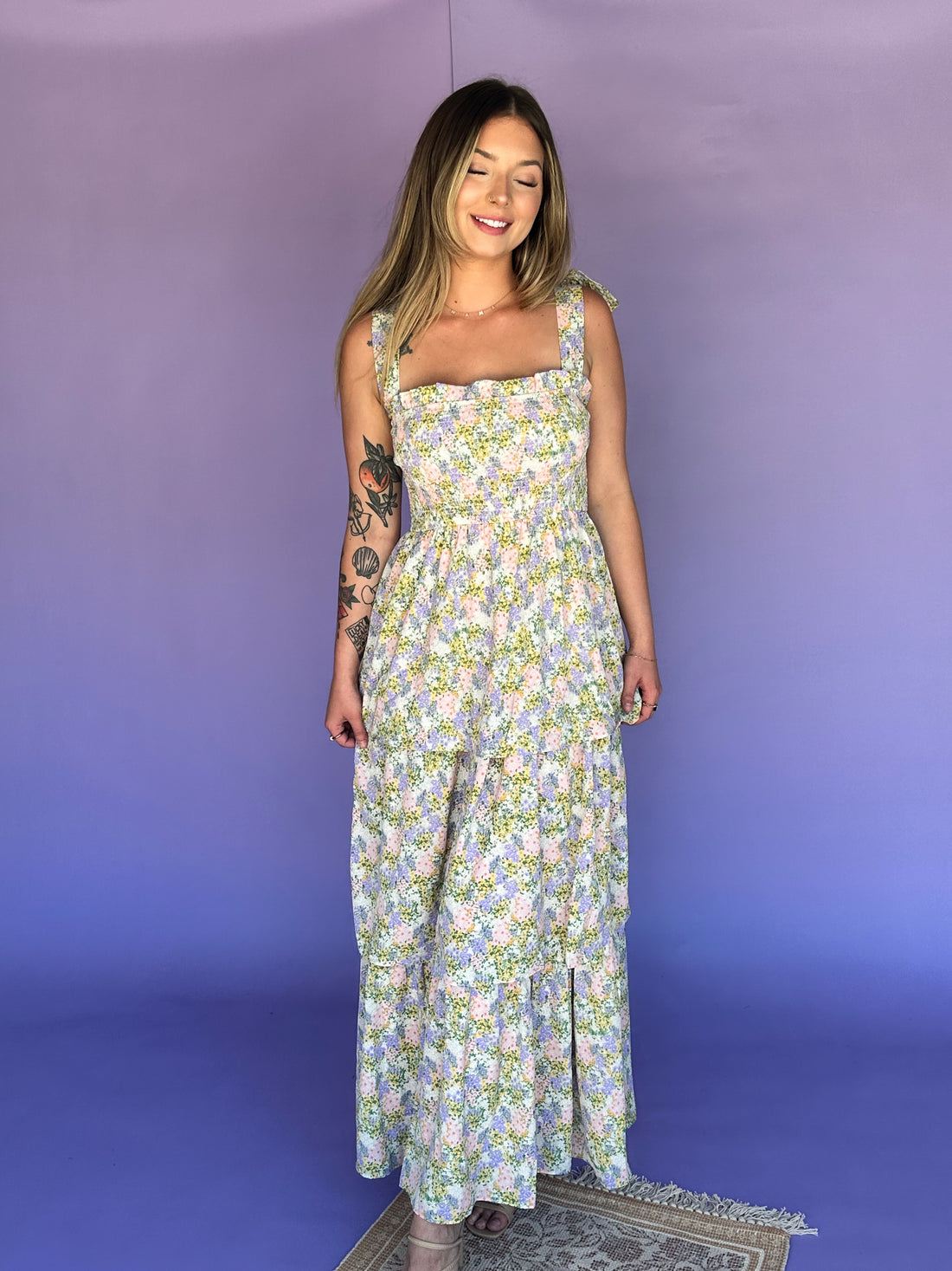 Evergreen Oasis Tiered Max Dress