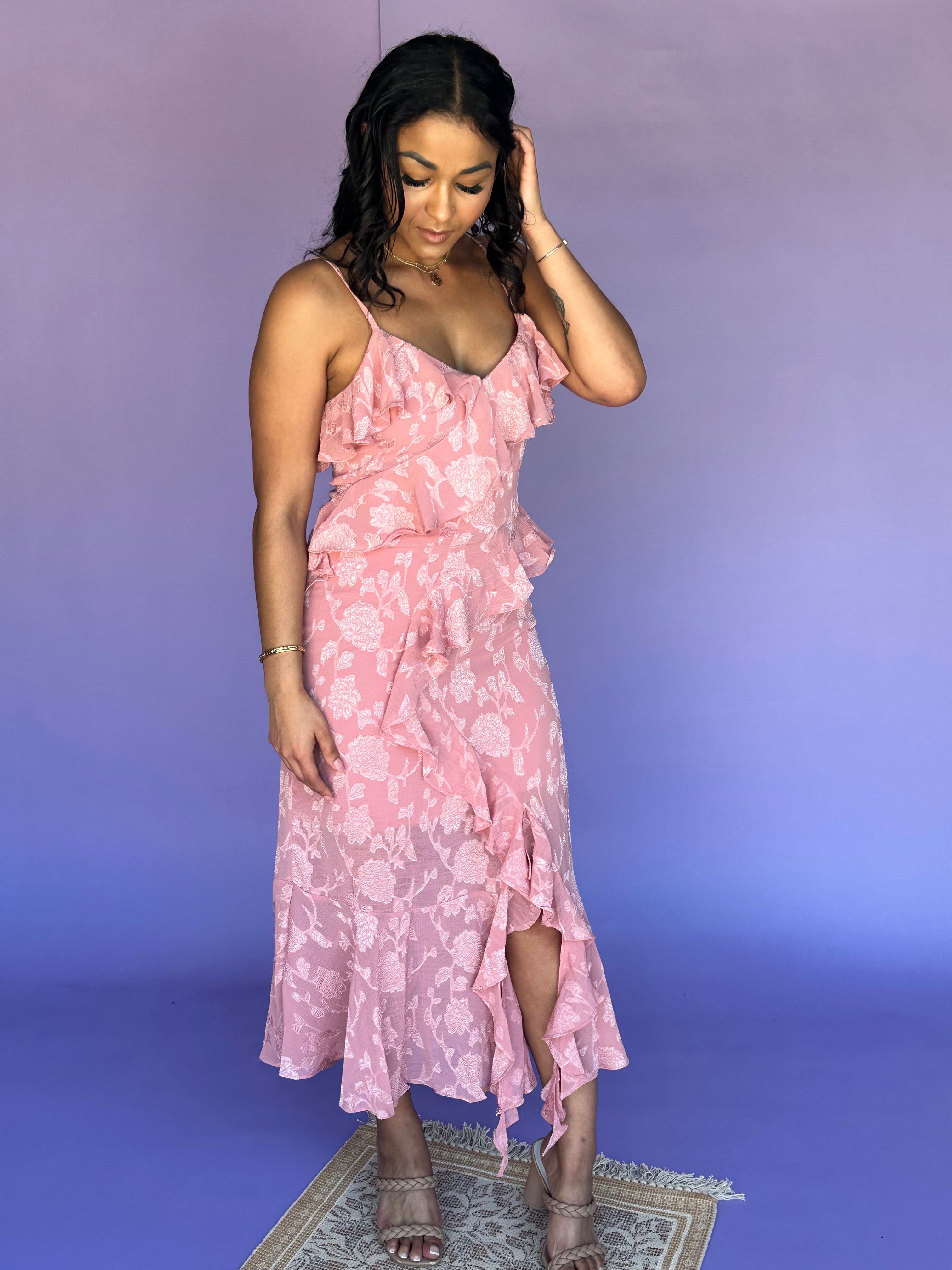 Majestic Princess Ruffle Maxi Dress