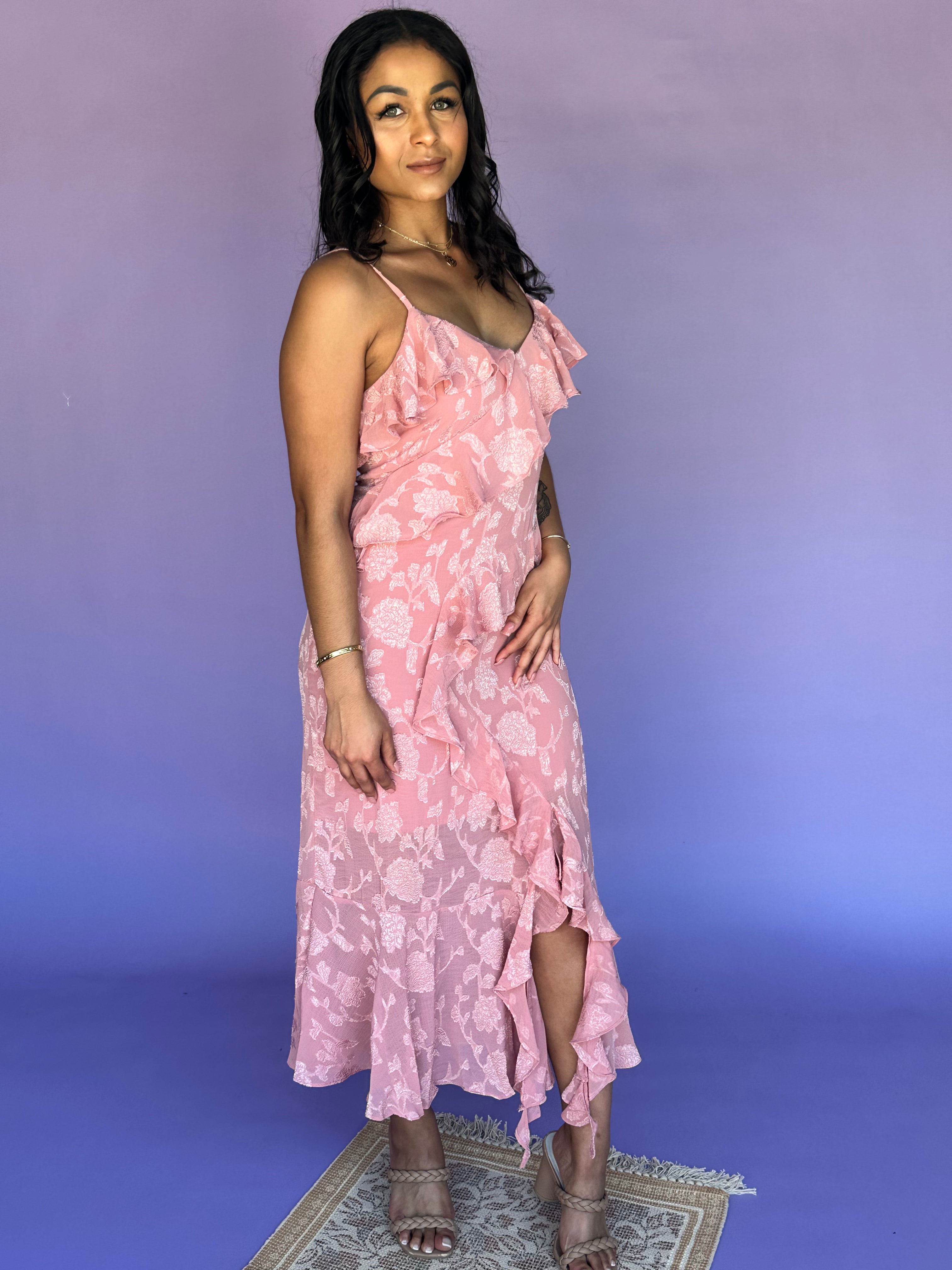 Majestic Princess Ruffle Maxi Dress