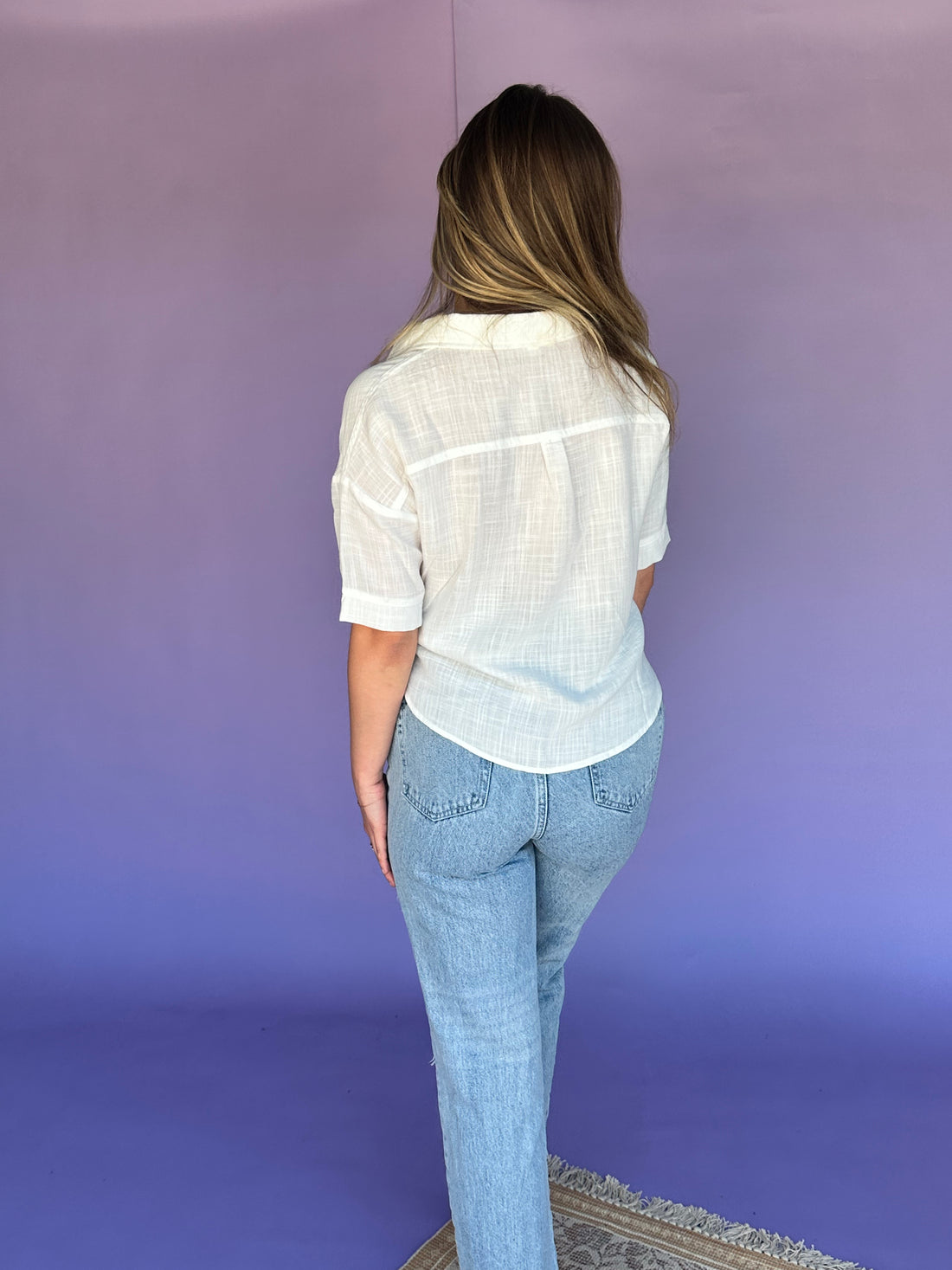 Breezy Chic Button Down- White