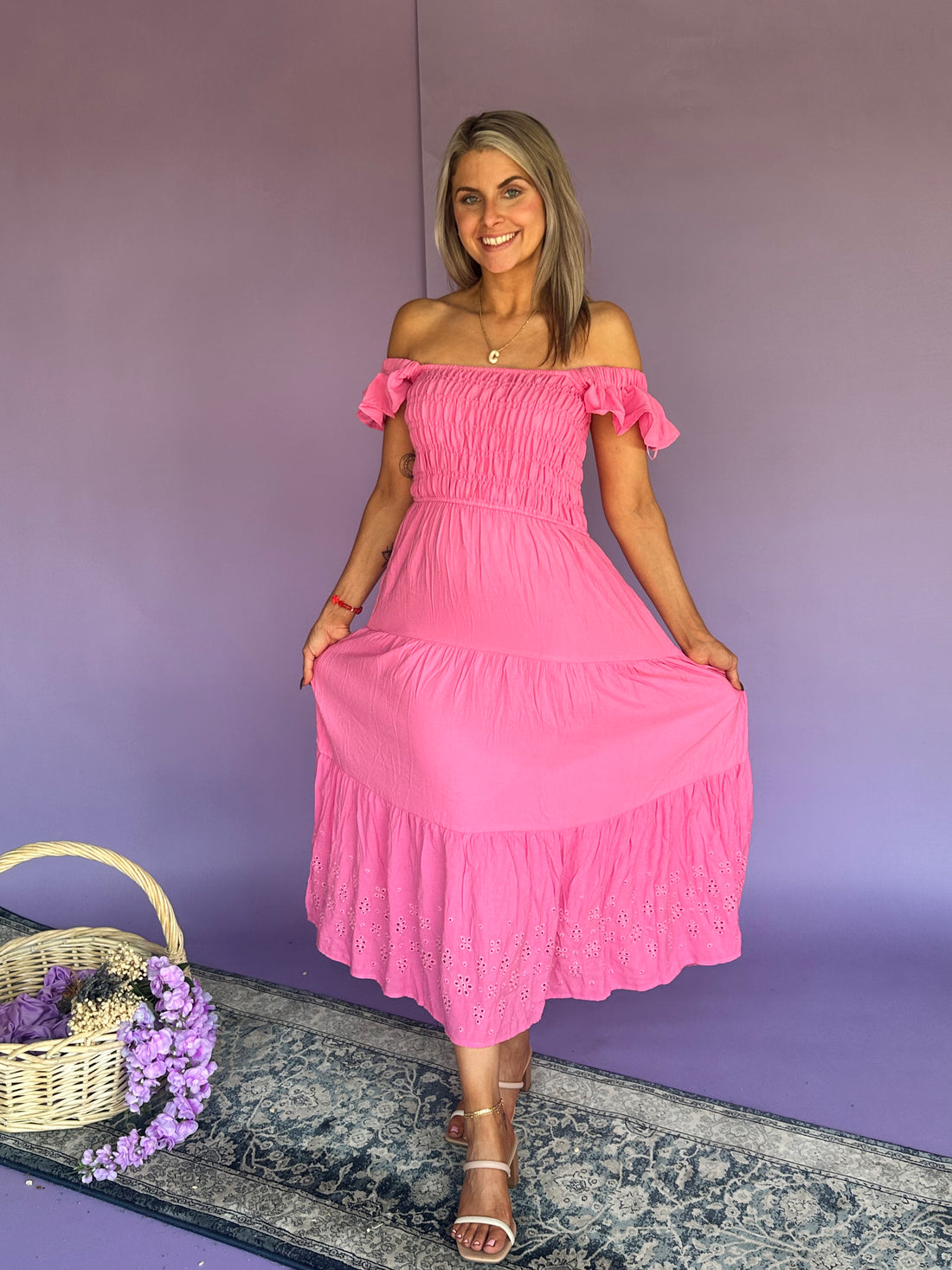 Brighter Side Tiered Maxi Dress - Raspberry (Pink)