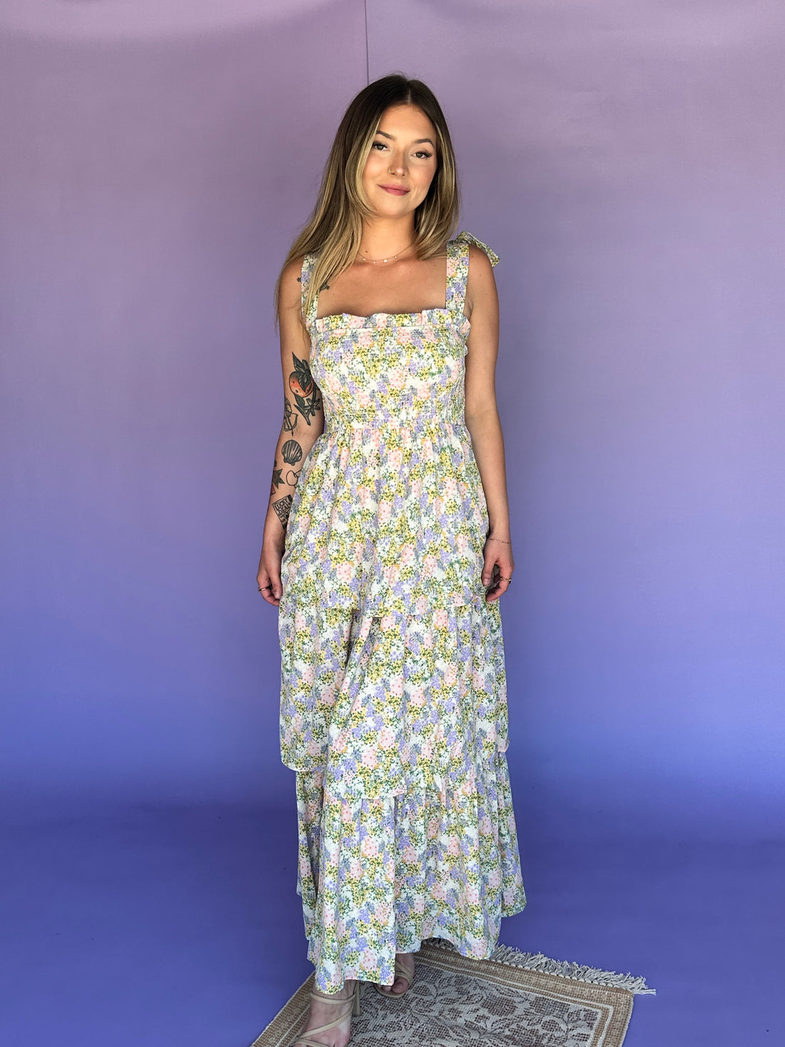 Evergreen Oasis Tiered Max Dress