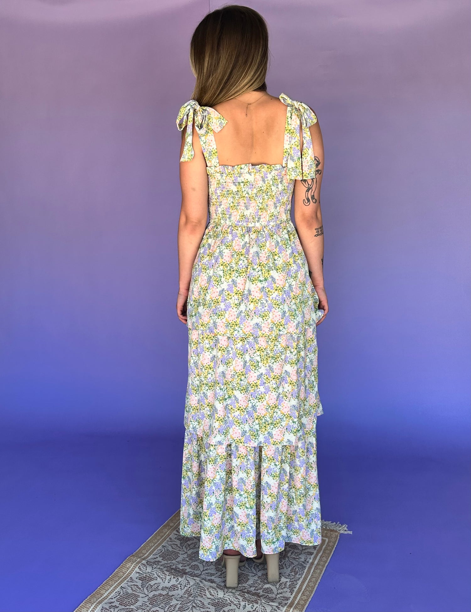 Evergreen Oasis Tiered Max Dress