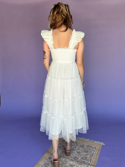 Italian Romance Polka Dot Sheer Maxi Dress