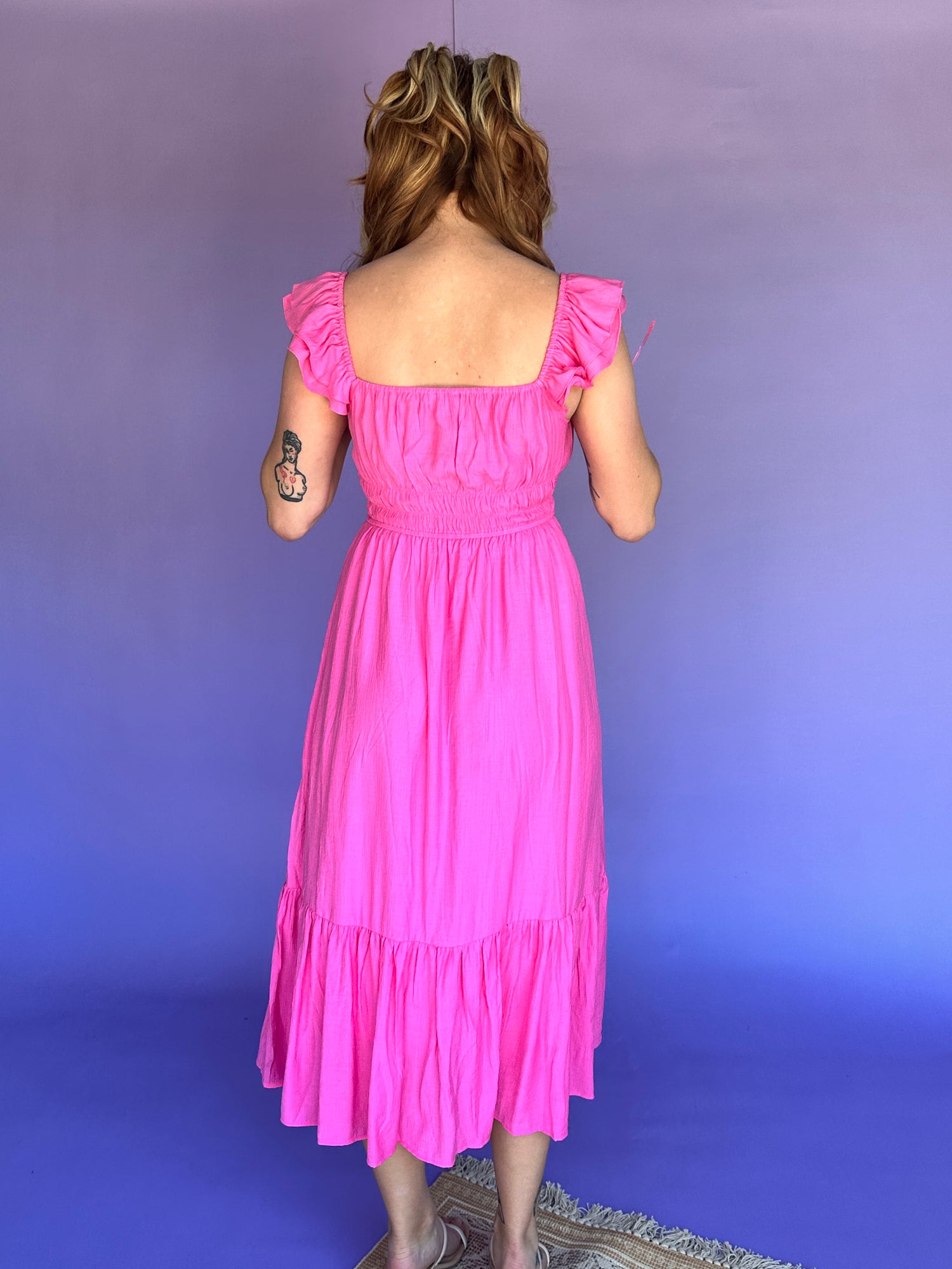 Sure Sweetheart Shirred Maxi Dress -Pink