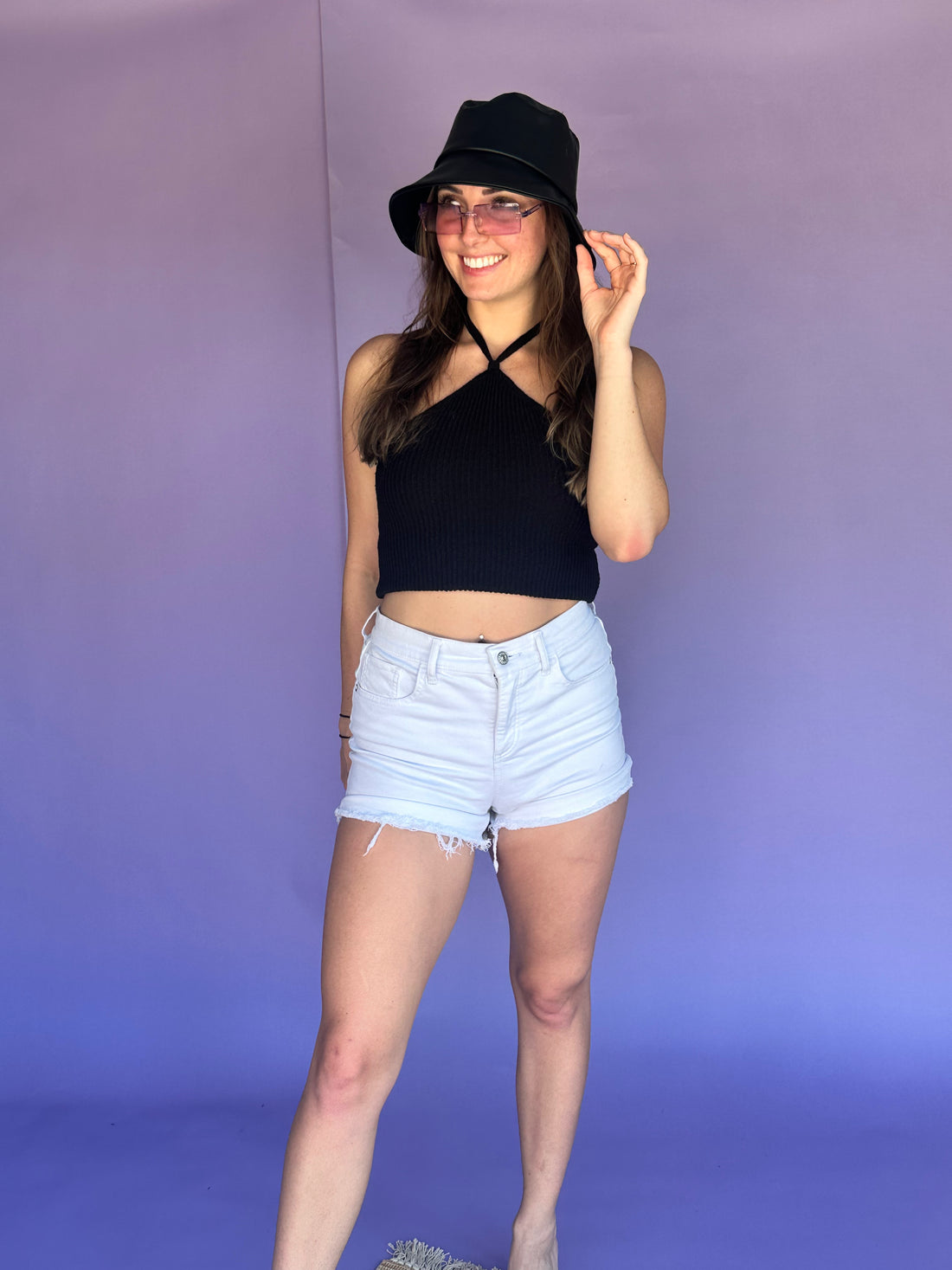 Backless Halter Top - Dahlia Black