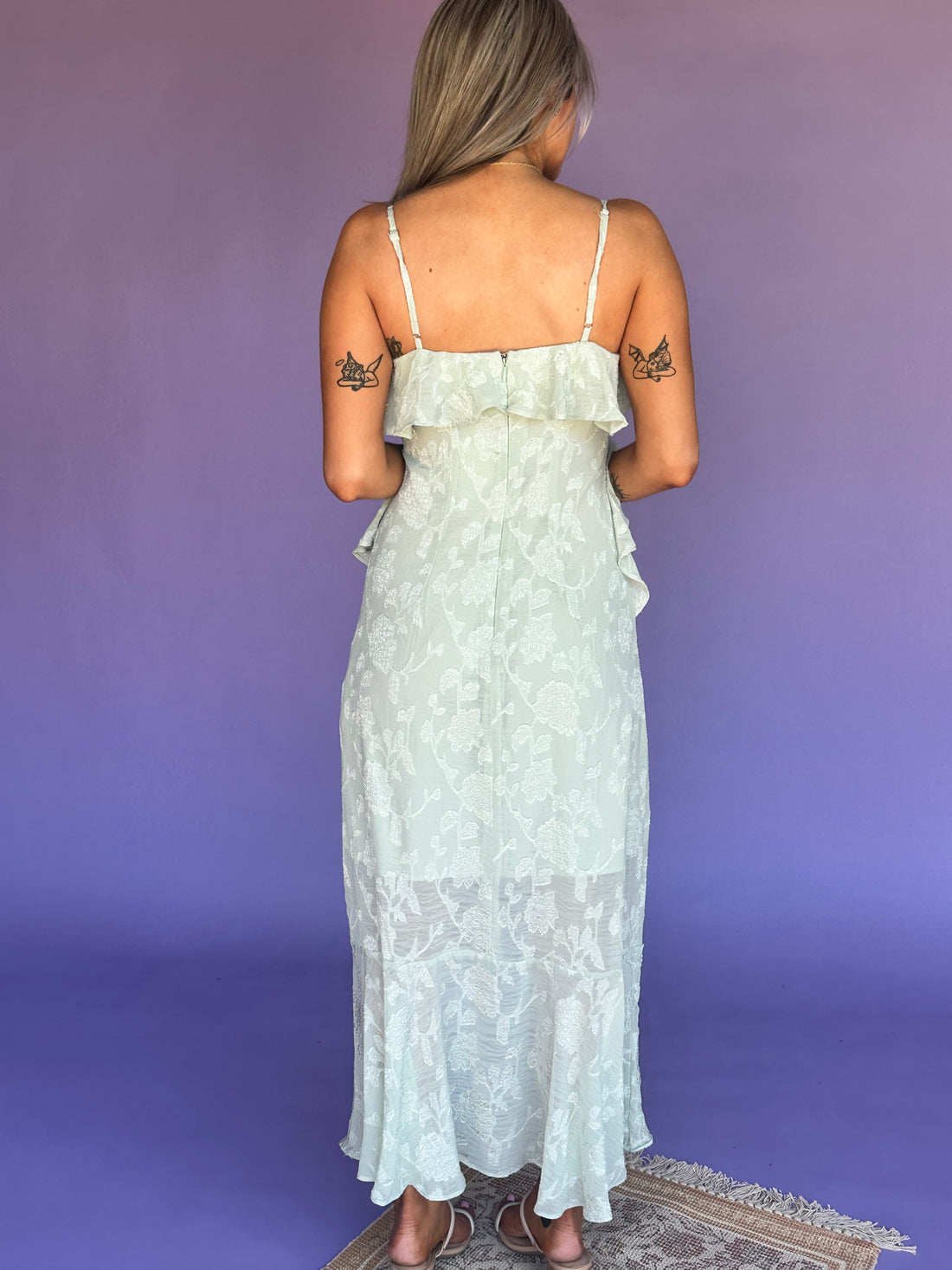 Majestic Princess Ruffle Maxi Dress