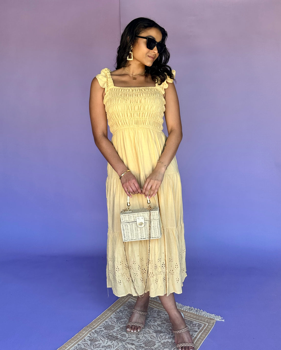 Brighter Side Tiered Maxi Dress - Sunny